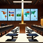 **

A digital illustration depicting a global courtroom scene, with interconnected screens displaying legal codes and international treaties. Scales of justice are overlaid on a world map, symbolizing the challenges of cross-border justice. Diverse cultural symbols are subtly incorporated, reflecting the difficulties in defining crimes across different legal systems. Focus on the concept of legal harmonization and international cooperation.

**